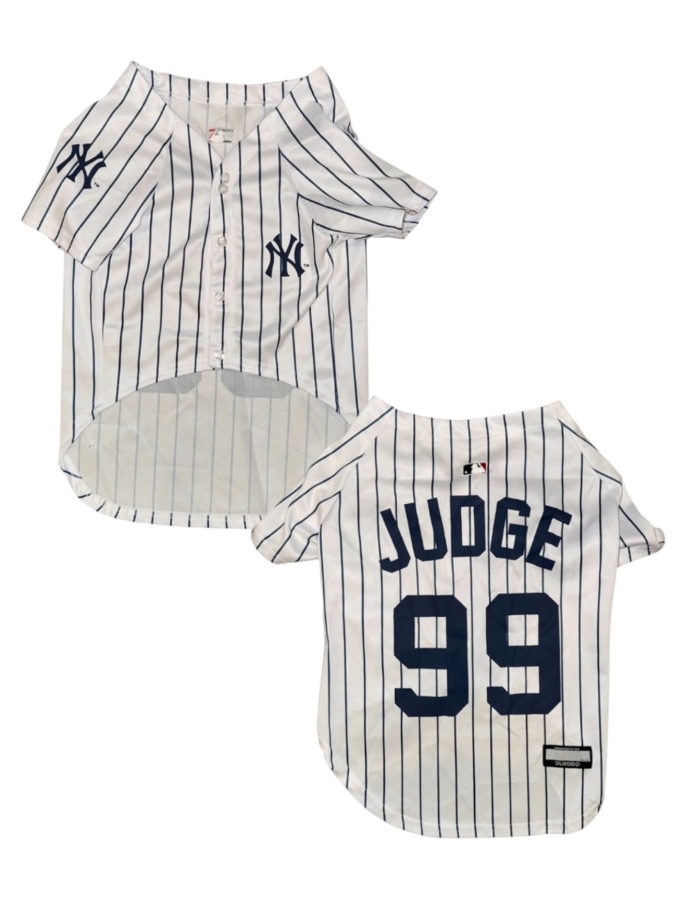 New York Yankees Aaron Judge #99 Pinstripe Jersey Dog Costume
